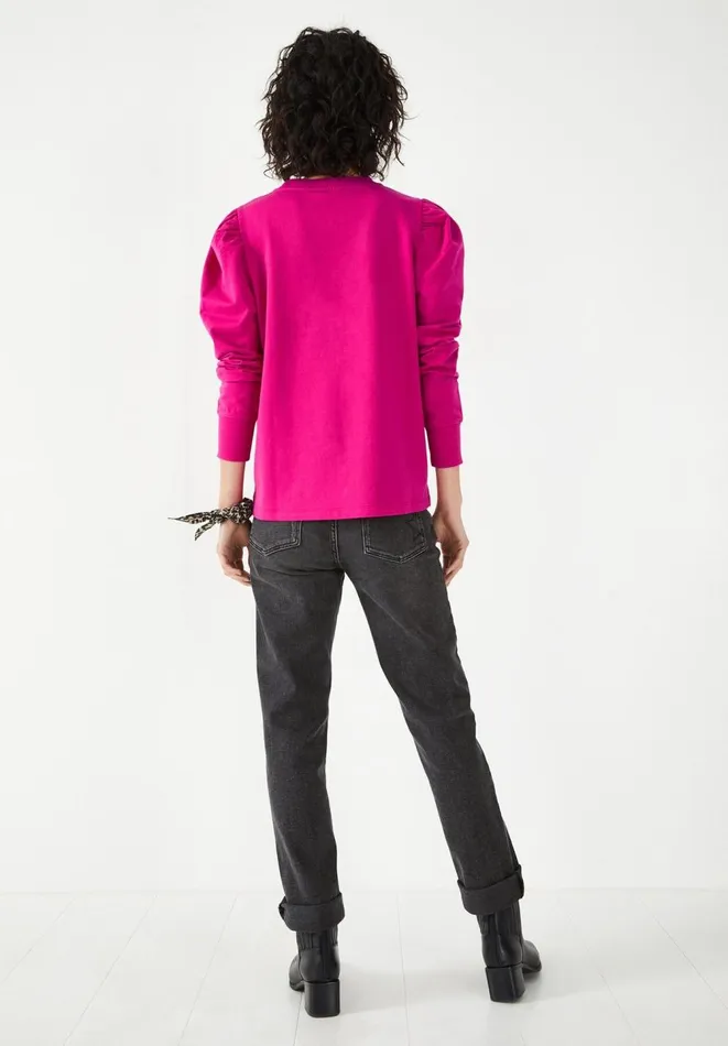 Hush Tops and Tshirts Women Bella Puff Sleeve Jersey Top Hot Pink Hush Tops and Tshirts Women Bella Puff Sleeve Jersey Top Hot Pink