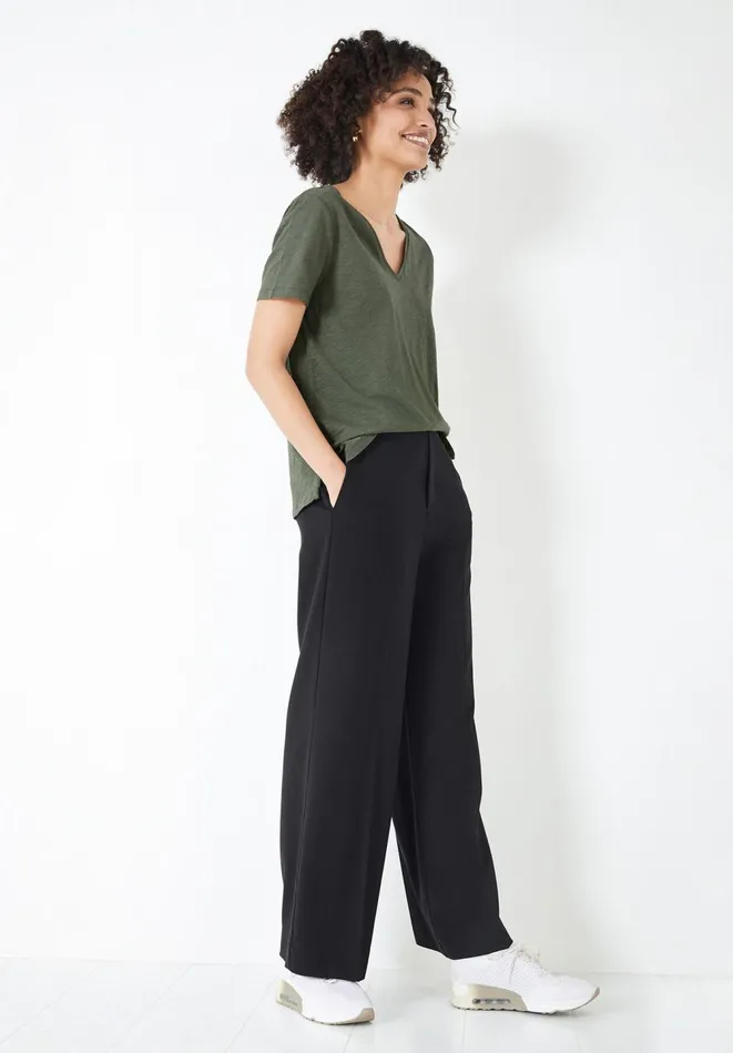 Hush Tops and Tshirts Women Cali Cotton Slub V Tee Khaki Hush Tops and Tshirts Women Cali Cotton Slub V Tee Khaki