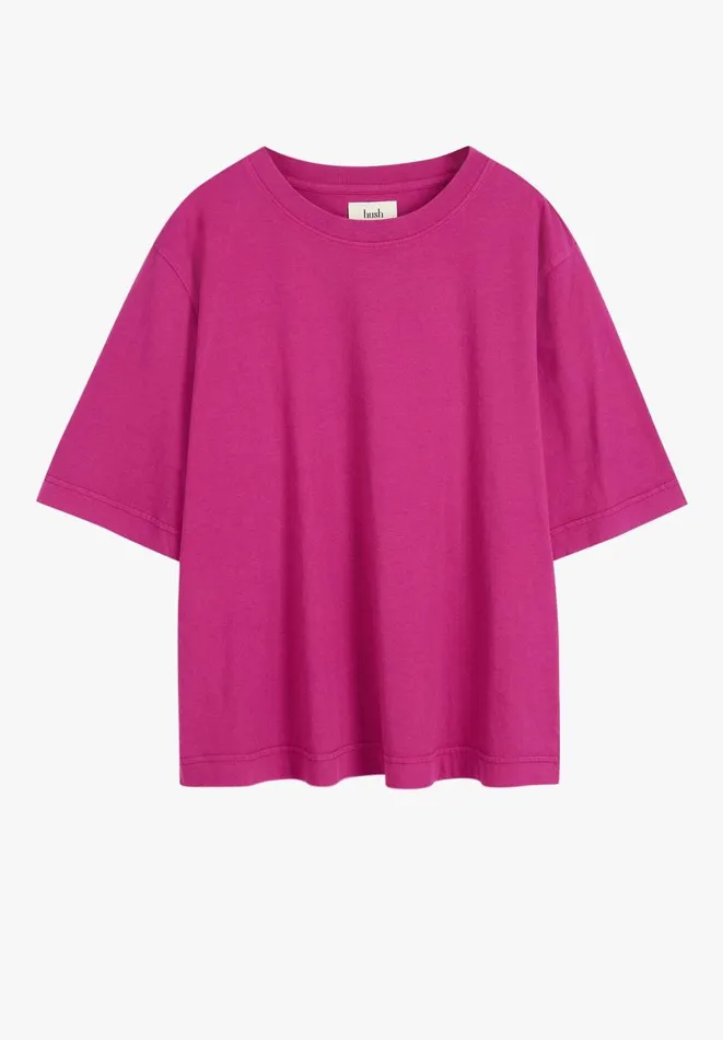 Hush Tops and Tshirts Women Cathy Cotton Crew Neck TShirt Poppy Pink Hush Tops and Tshirts Women Cathy Cotton Crew Neck TShirt Poppy Pink