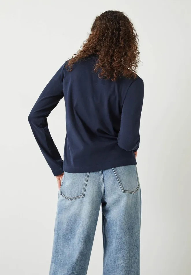 Hush Tops and Tshirts Women Cosima Heavyweight Cotton Top Midnight Navy Hush Tops and Tshirts Women Cosima Heavyweight Cotton Top Midnight Navy