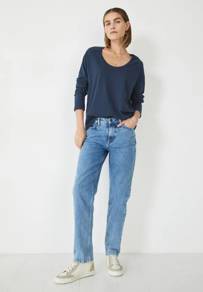 Hush Tops and Tshirts Women Cotton Slub Avalon TShirt Midnight Navy