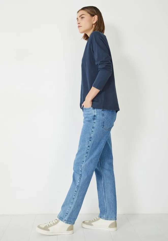 Hush Tops and Tshirts Women Cotton Slub Avalon TShirt Midnight Navy