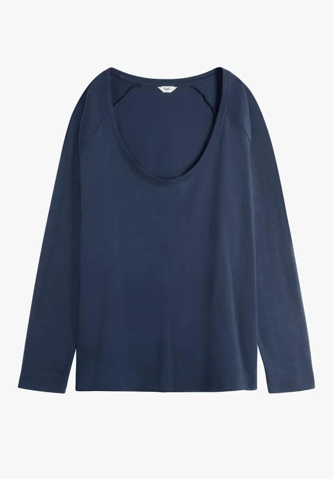 Hush Tops and Tshirts Women Cotton Slub Avalon TShirt Midnight Navy
