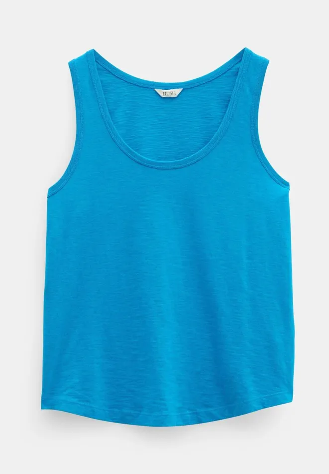 Hush Tops and Tshirts Women Cotton Slub Tank Top Ocean Blue Hush Tops and Tshirts Women Cotton Slub Tank Top Ocean Blue