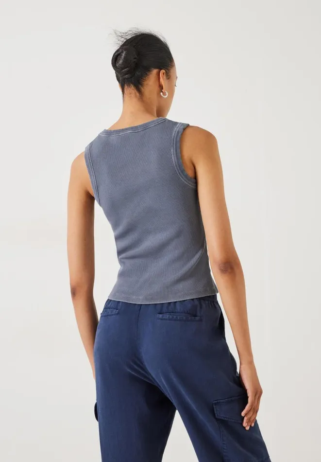 Hush Tops and Tshirts Women Elkin Ribbed Tank Top Ash Hush Tops and Tshirts Women Elkin Ribbed Tank Top Ash