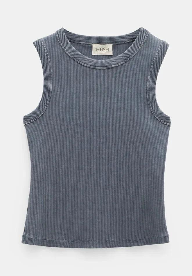 Hush Tops and Tshirts Women Elkin Ribbed Tank Top Ash Hush Tops and Tshirts Women Elkin Ribbed Tank Top Ash