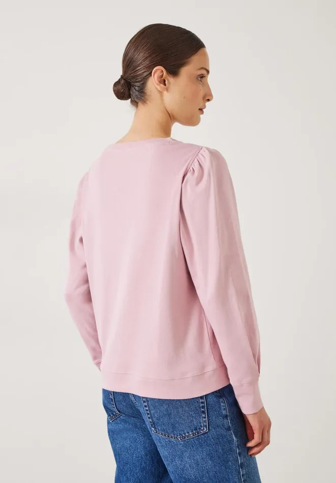 Hush Tops and Tshirts Women Emily Puff Sleeve Jersey Top Bleached Mauve Hush Tops and Tshirts Women Emily Puff Sleeve Jersey Top Bleached Mauve