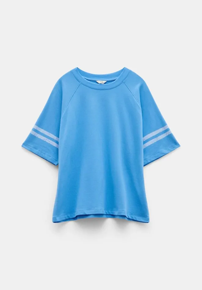 Hush Tops and Tshirts Women Flynn Relaxed Stripe TShirt Sea Blue