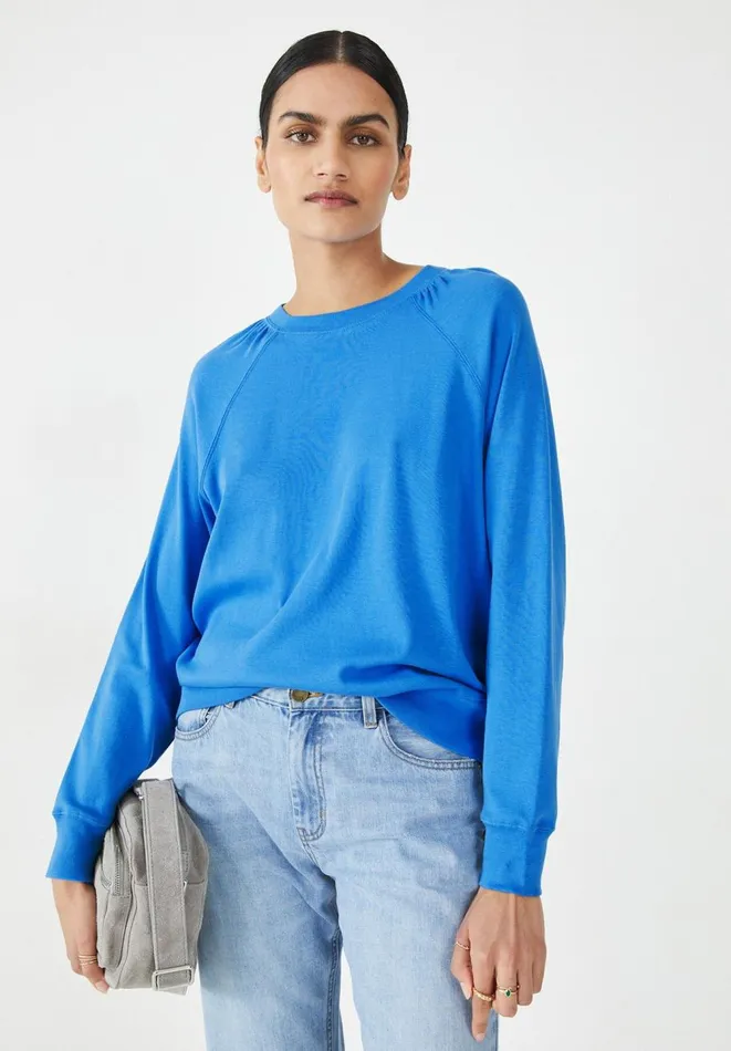 Hush Tops and Tshirts Women Genevieve Raglan Gathered Sleeve Top Radiant Blue