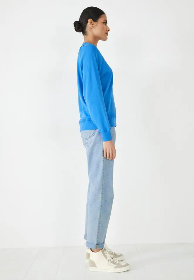 Hush Tops and Tshirts Women Genevieve Raglan Gathered Sleeve Top Radiant Blue