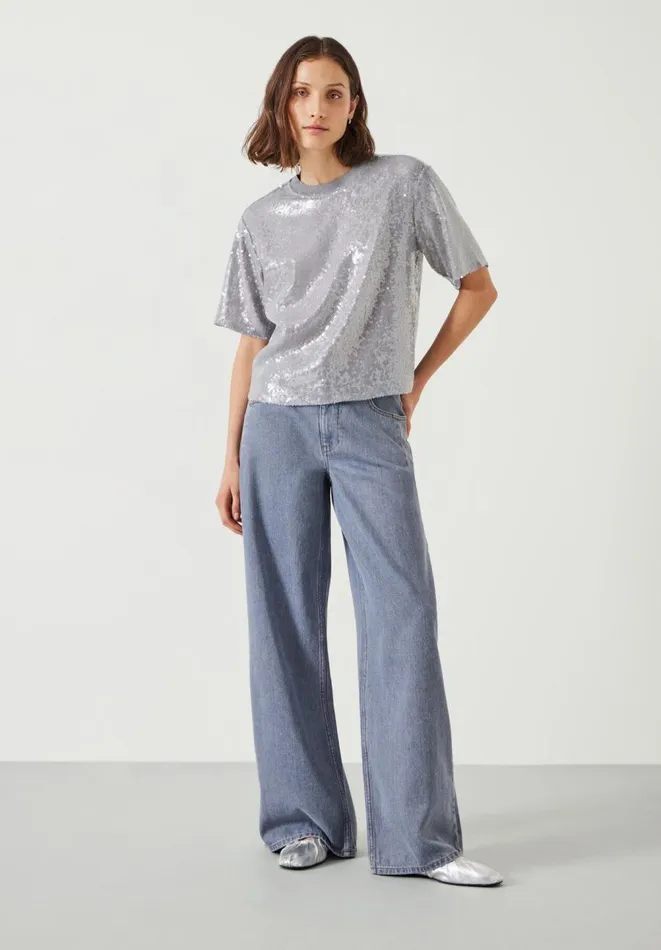 Hush Tops and Tshirts Women Holly Sequin TShirt Grey