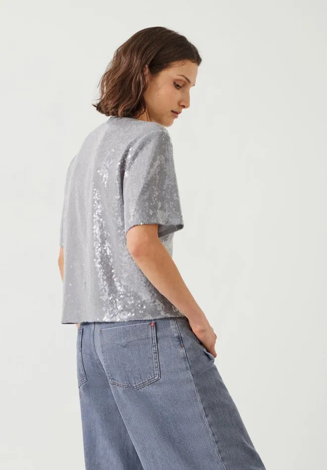 Hush Tops and Tshirts Women Holly Sequin TShirt Grey