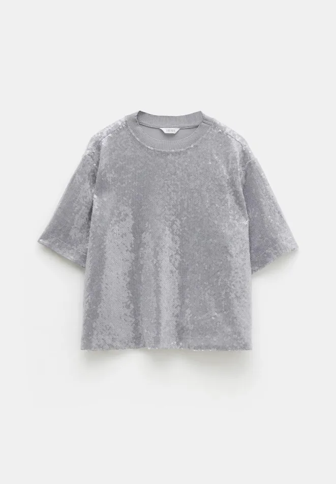 Hush Tops and Tshirts Women Holly Sequin TShirt Grey