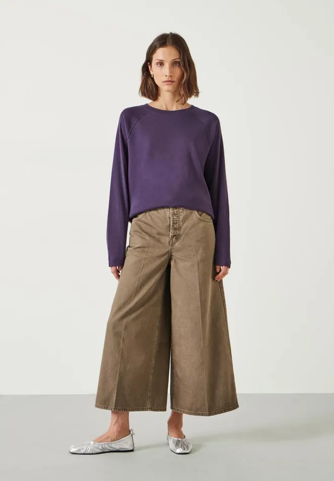 Hush Tops and Tshirts Women Matilda Cotton Raglan Top Dark Purple Hush Tops and Tshirts Women Matilda Cotton Raglan Top Dark Purple