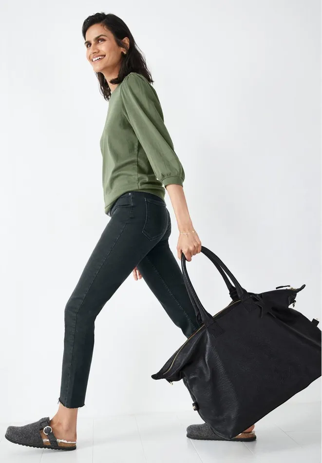 Hush Tops and Tshirts Women Mimi Puff Sleeve TShirt Khaki Hush Tops and Tshirts Women Mimi Puff Sleeve TShirt Khaki