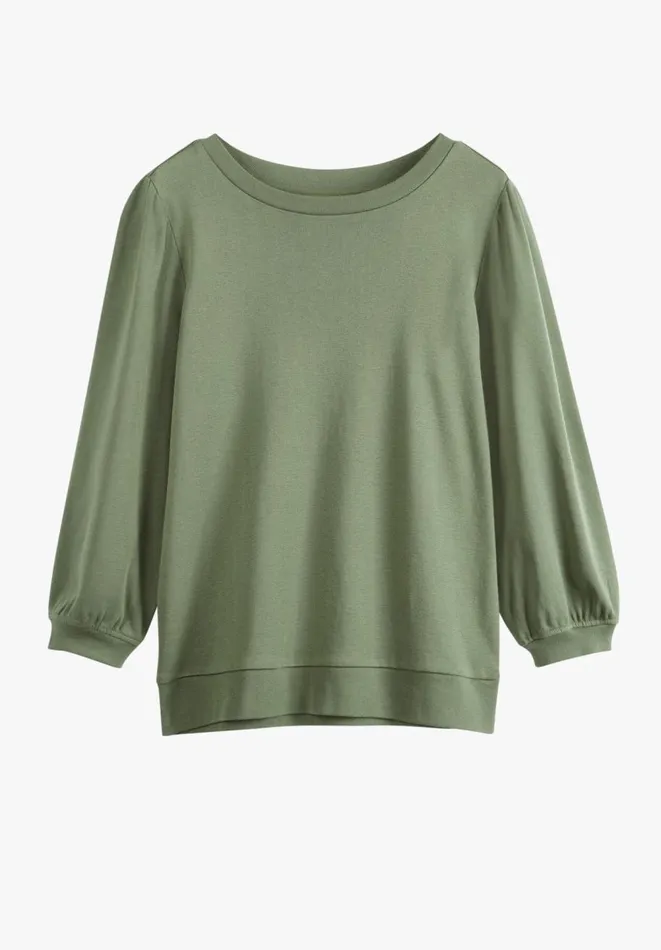 Hush Tops and Tshirts Women Mimi Puff Sleeve TShirt Khaki Hush Tops and Tshirts Women Mimi Puff Sleeve TShirt Khaki