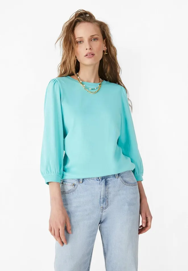 Hush Tops and Tshirts Women Mimi Puff Sleeve TShirt Spearmint Ocean