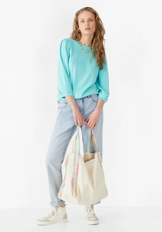 Hush Tops and Tshirts Women Mimi Puff Sleeve TShirt Spearmint Ocean