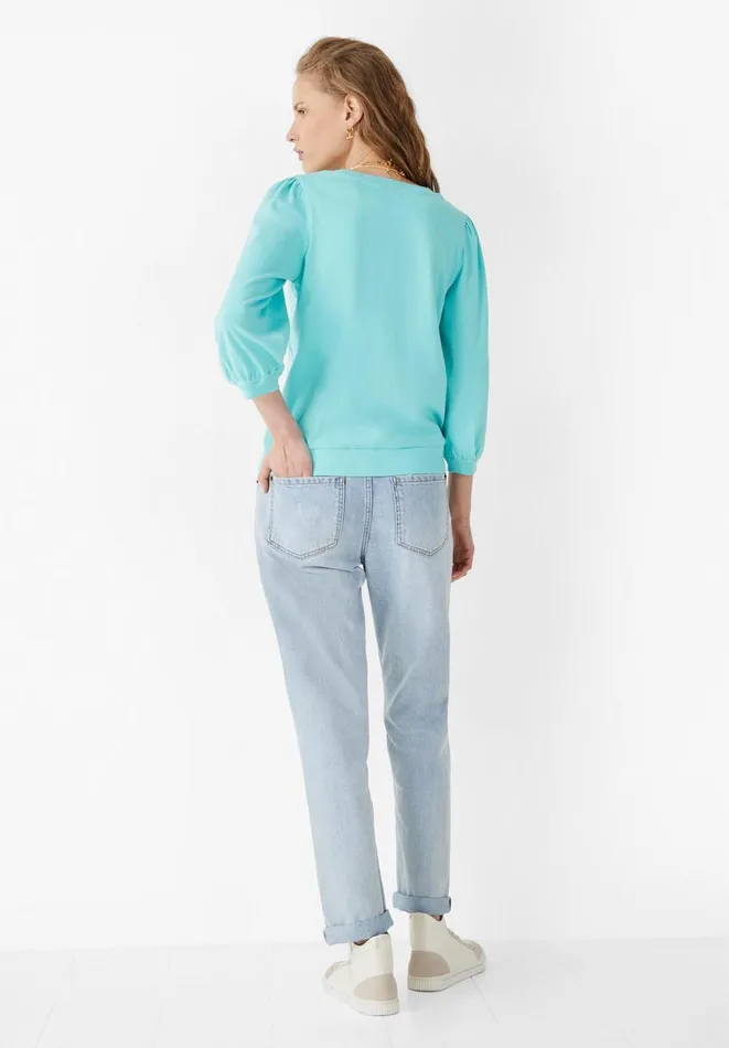 Hush Tops and Tshirts Women Mimi Puff Sleeve TShirt Spearmint Ocean