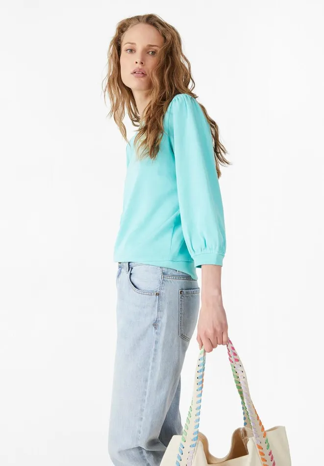 Hush Tops and Tshirts Women Mimi Puff Sleeve TShirt Spearmint Ocean
