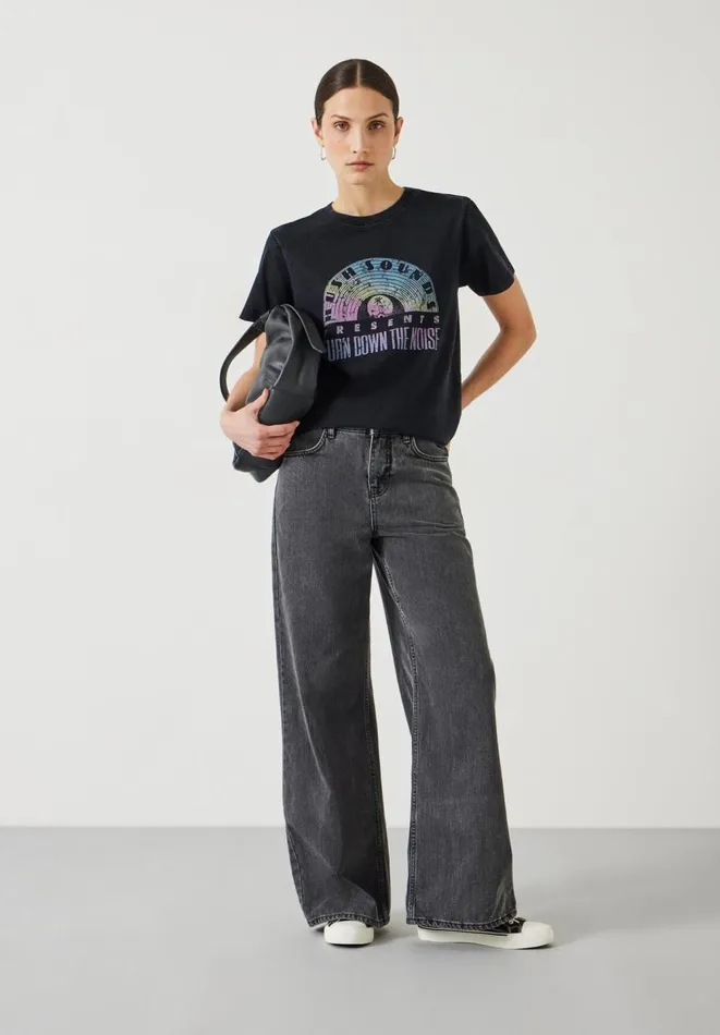 Hush Tops and Tshirts Women Ombre Rainbow Graphic T Shirt Black Onyx Hush Tops and Tshirts Women Ombre Rainbow Graphic T Shirt Black Onyx