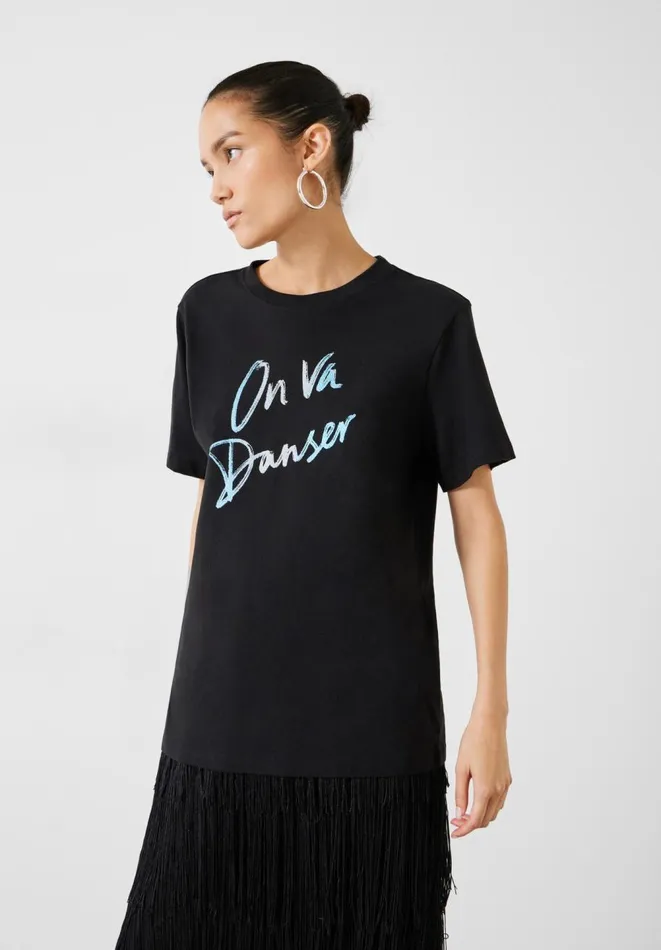 Hush Tops and Tshirts Women On Va Danser TShirt Black