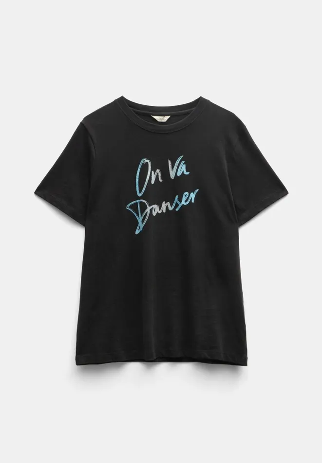 Hush Tops and Tshirts Women On Va Danser TShirt Black Hush Tops and Tshirts Women On Va Danser TShirt Black