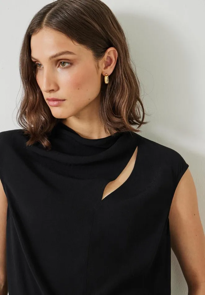 Hush Tops and Tshirts Women Sienna CutOut Detail Top Black Hush Tops and Tshirts Women Sienna CutOut Detail Top Black