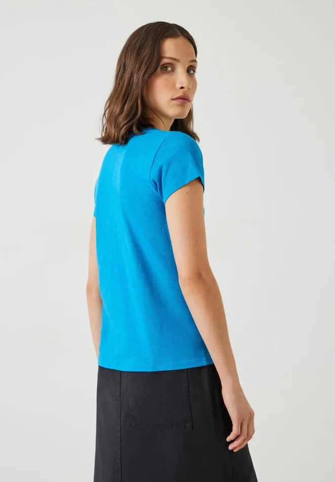 Hush Tops and Tshirts Women Slim Fit Crew TShirt Ocean Blue Hush Tops and Tshirts Women Slim Fit Crew TShirt Ocean Blue