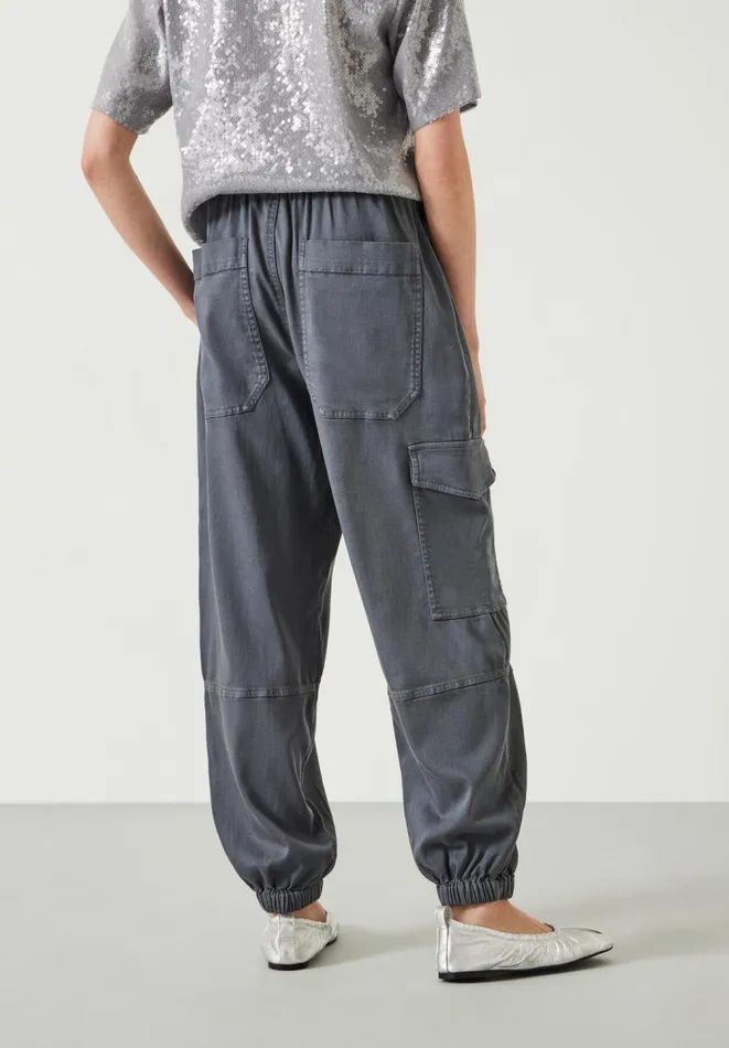 Hush Trousers Women Ava Washed Cargo Trousers Steel Blue