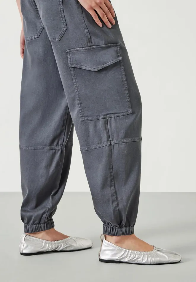 Hush Trousers Women Ava Washed Cargo Trousers Steel Blue