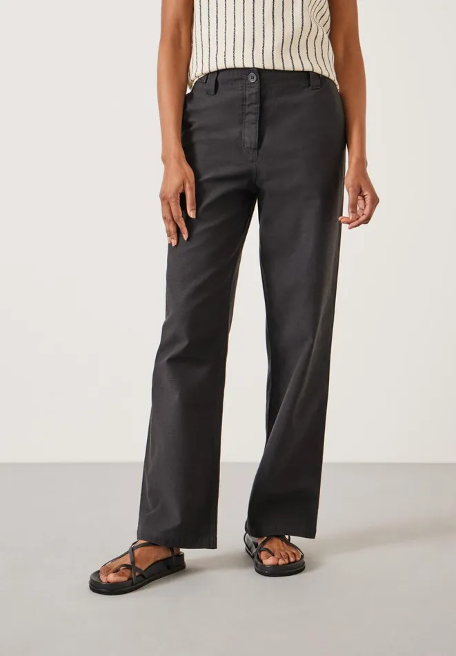 Hush Trousers Women Kia Washed Cotton Trouser Washed Black Hush Trousers Women Kia Washed Cotton Trouser Washed Black