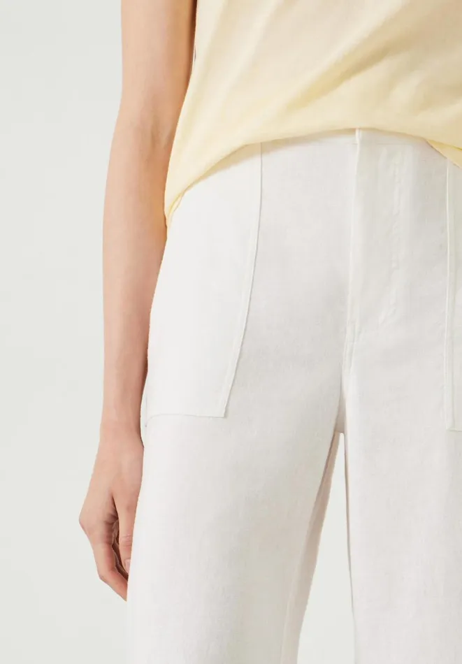 Hush Trousers Women Raye Linen Straight Leg Trousers White Hush Trousers Women Raye Linen Straight Leg Trousers White