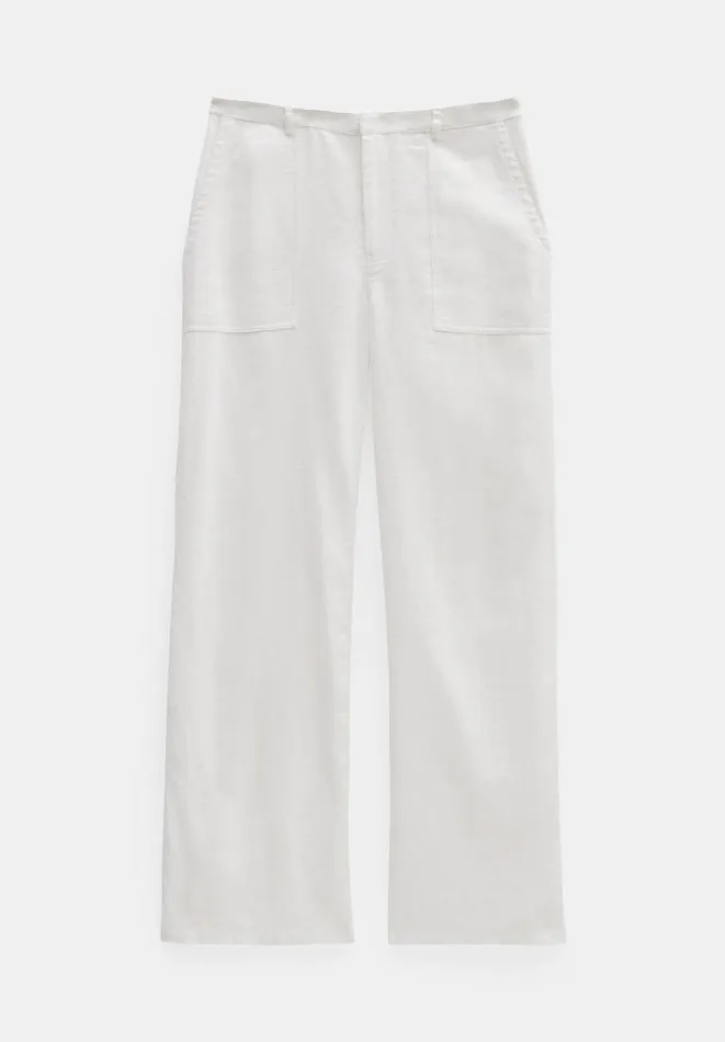 Hush Trousers Women Raye Linen Straight Leg Trousers White Hush Trousers Women Raye Linen Straight Leg Trousers White