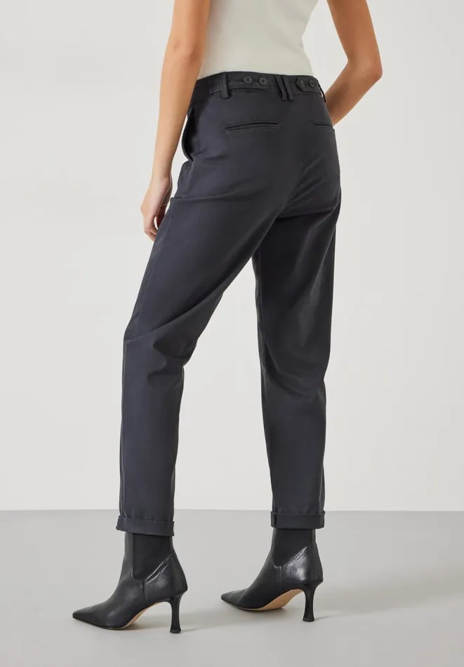 Hush Trousers Women Tanya Tapered Chino Trousers Washed Black Hush Trousers Women Tanya Tapered Chino Trousers Washed Black