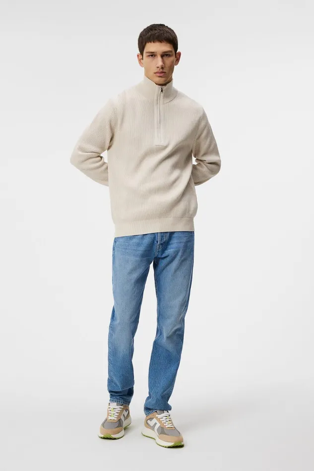 JLindeberg Knitwear Men Alex Half Zip Knitted Sweater