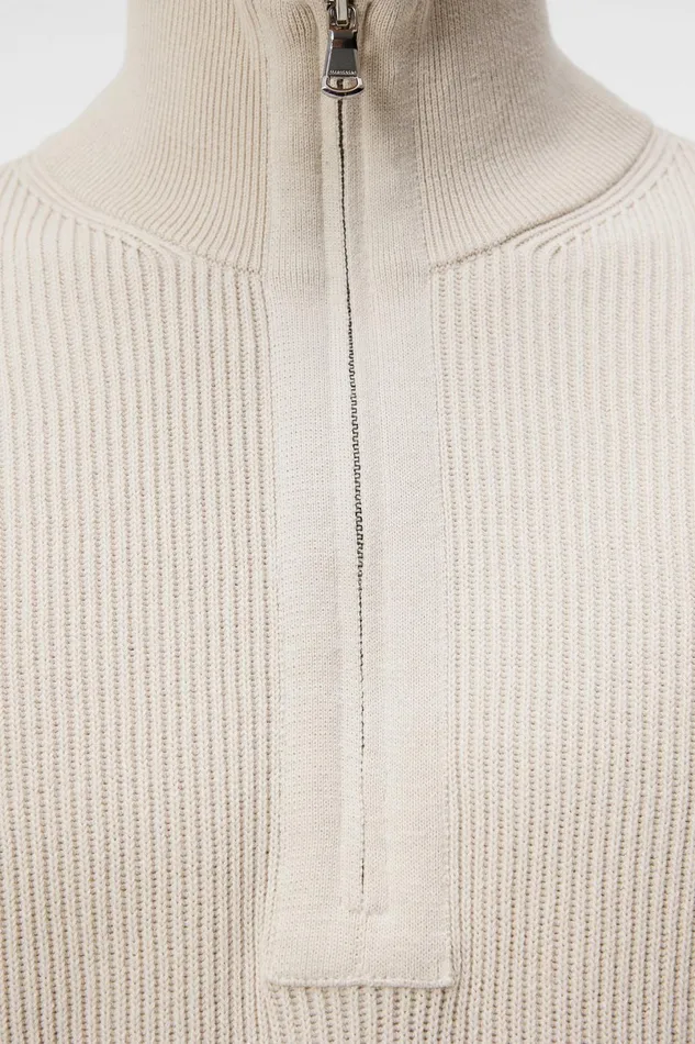 JLindeberg Knitwear Men Alex Half Zip Knitted Sweater