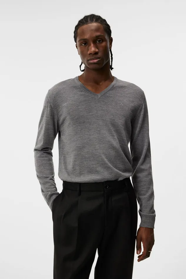 JLindeberg Knitwear Men Lymann Merino VNeck Sweater