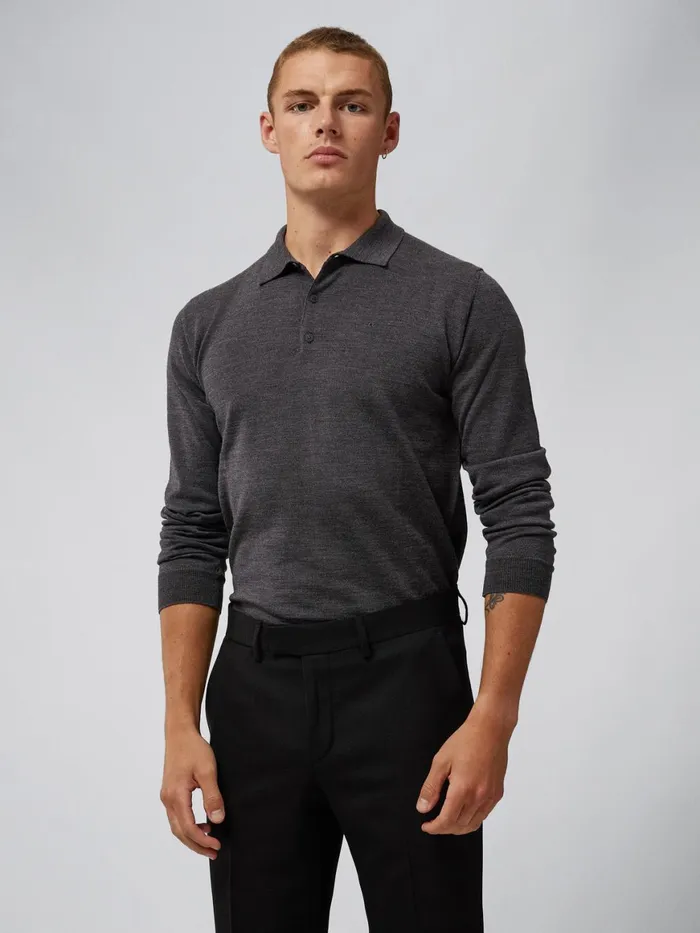 JLindeberg Knitwear Men Noel Light Merino Polo Shirt