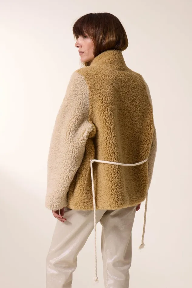 Jackets and Coats Women Leon and Harper Vaena Mix Coat Beige