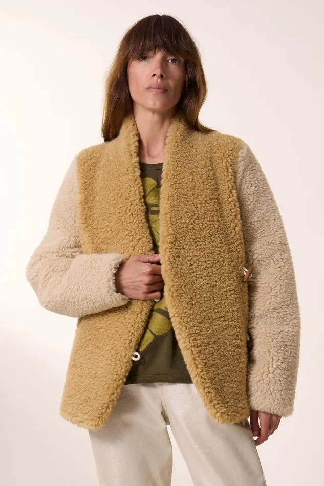 Jackets and Coats Women Leon and Harper Vaena Mix Coat Beige
