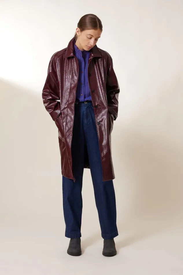 Jackets and Coats Women Leon and Harper Vahi Pln Trenchcoat Burgandy