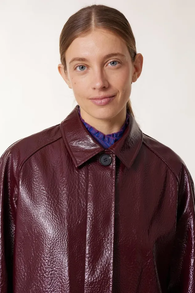Jackets and Coats Women Leon and Harper Vahi Pln Trenchcoat Burgandy