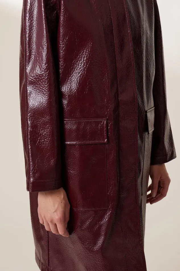 Jackets and Coats Women Leon and Harper Vahi Pln Trenchcoat Burgandy