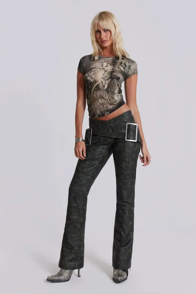 Jaded London Shop Assassin Faux Leather Trousers Women Tops