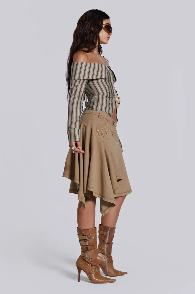 Jaded London Shop Emra Off The Shoulder Shirt Women Tops
