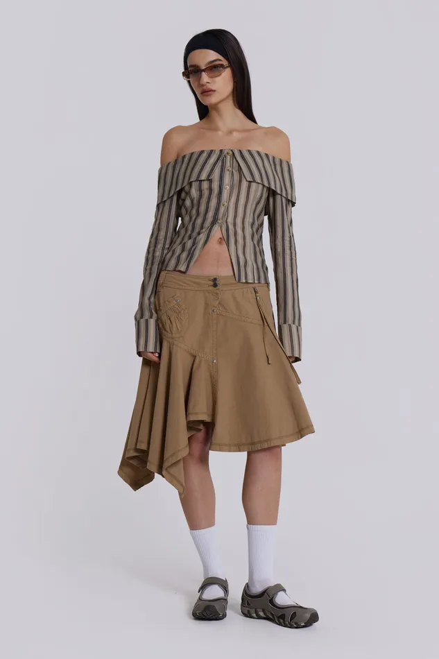 Jaded London Shop Emra Off The Shoulder Shirt Women Tops