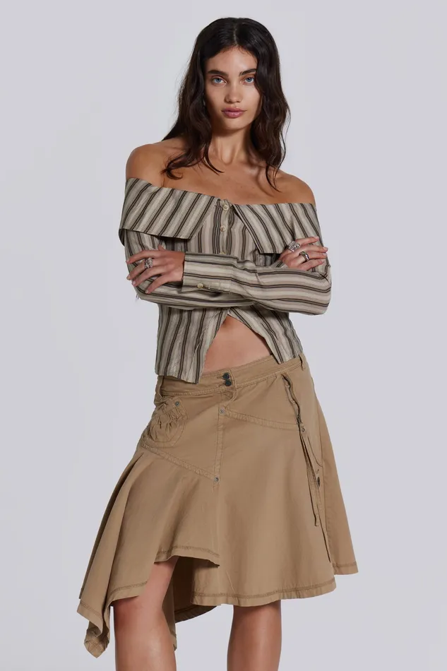 Jaded London Shop Emra Off The Shoulder Shirt Women Tops