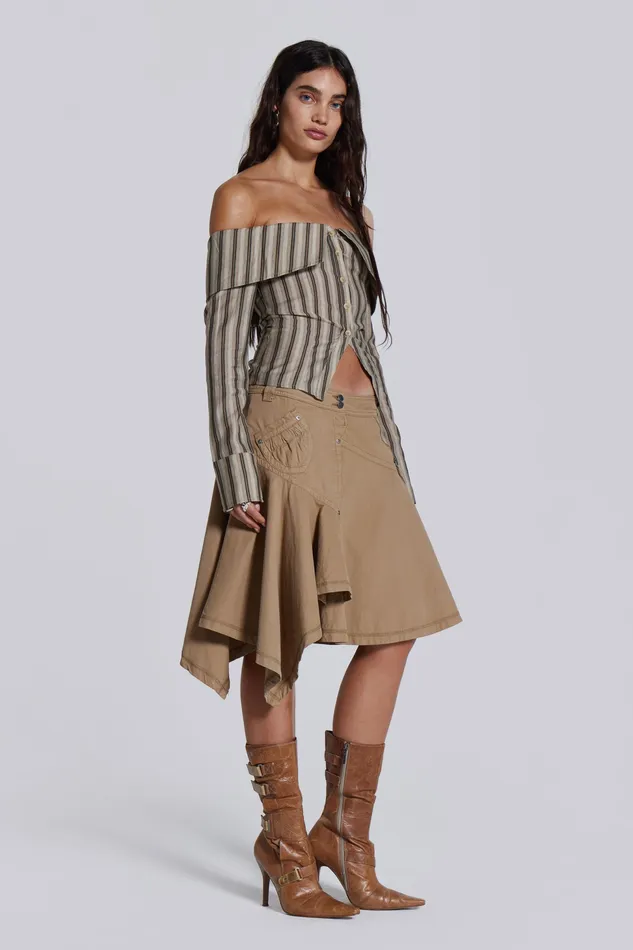 Jaded London Shop Emra Off The Shoulder Shirt Women Tops