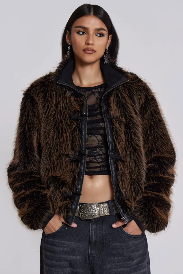 Jaded London Shop Mendoza Faux Fur Jacket Women Outerwear